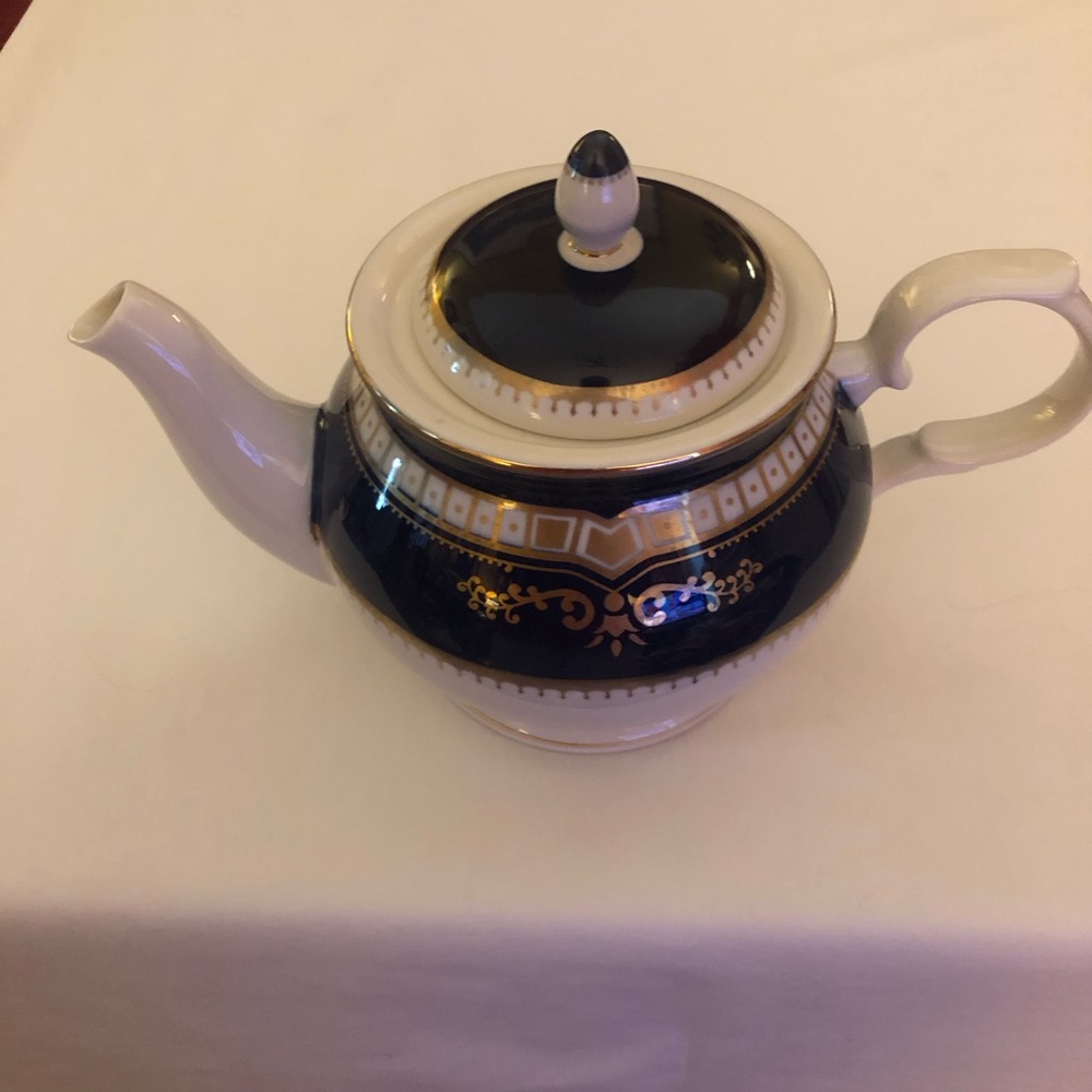 Cobalt Blue and Gold Porcelain Teapot